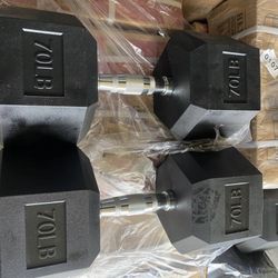 New 70 Pounds Dumbbells