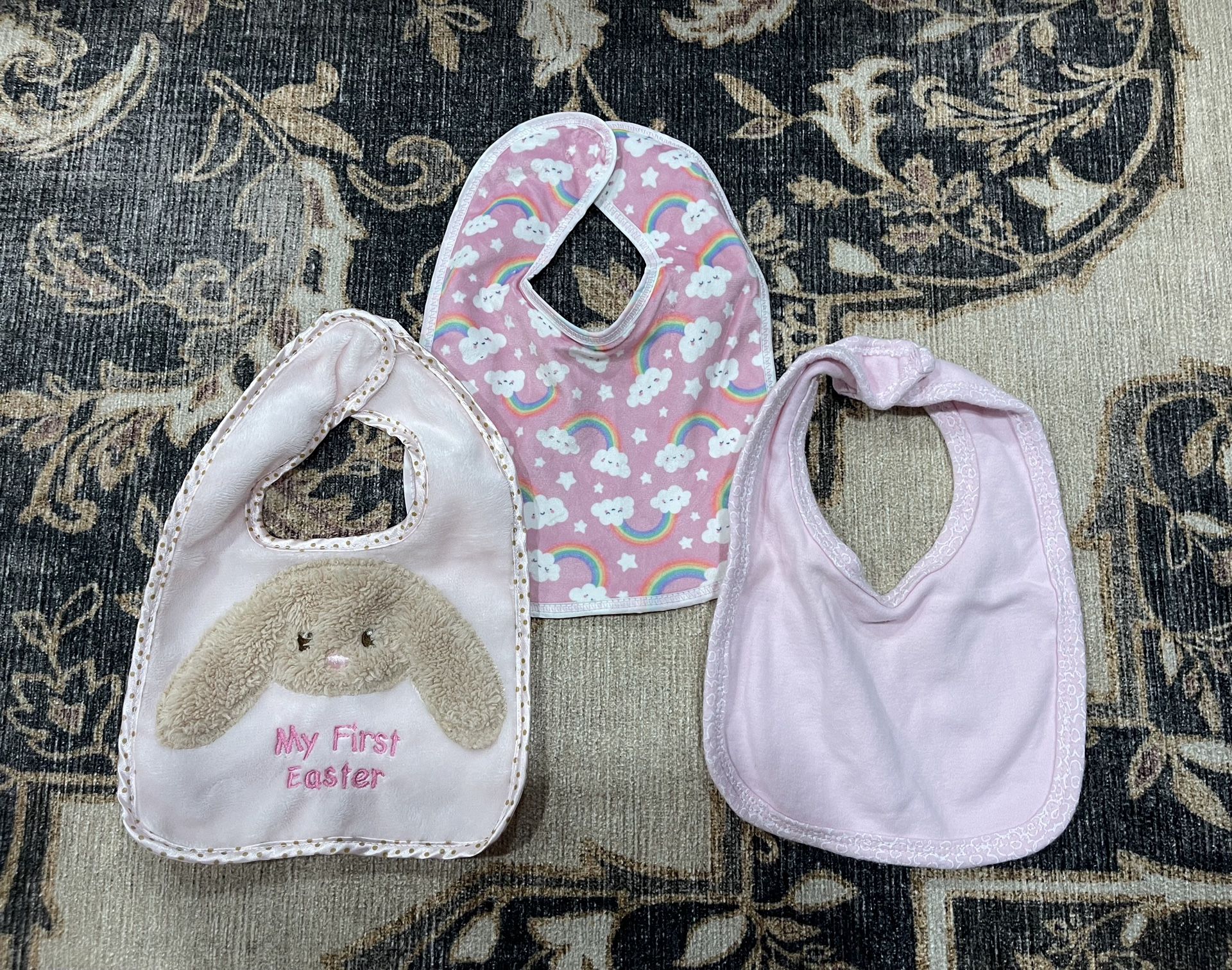 Pink And My First Easter Bibs 