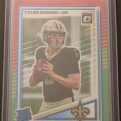 2025 Donruss Tyler Shough Optic Rated Rookie Preview Red and Green