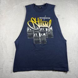Y2K Stussy Muscle Tank Top Men’s XL Money Blue Sleeveless Raw Cut Tee Y2K #11A