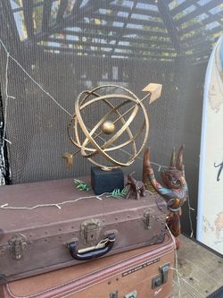 Brass Armillary Sphere on Stone Base
