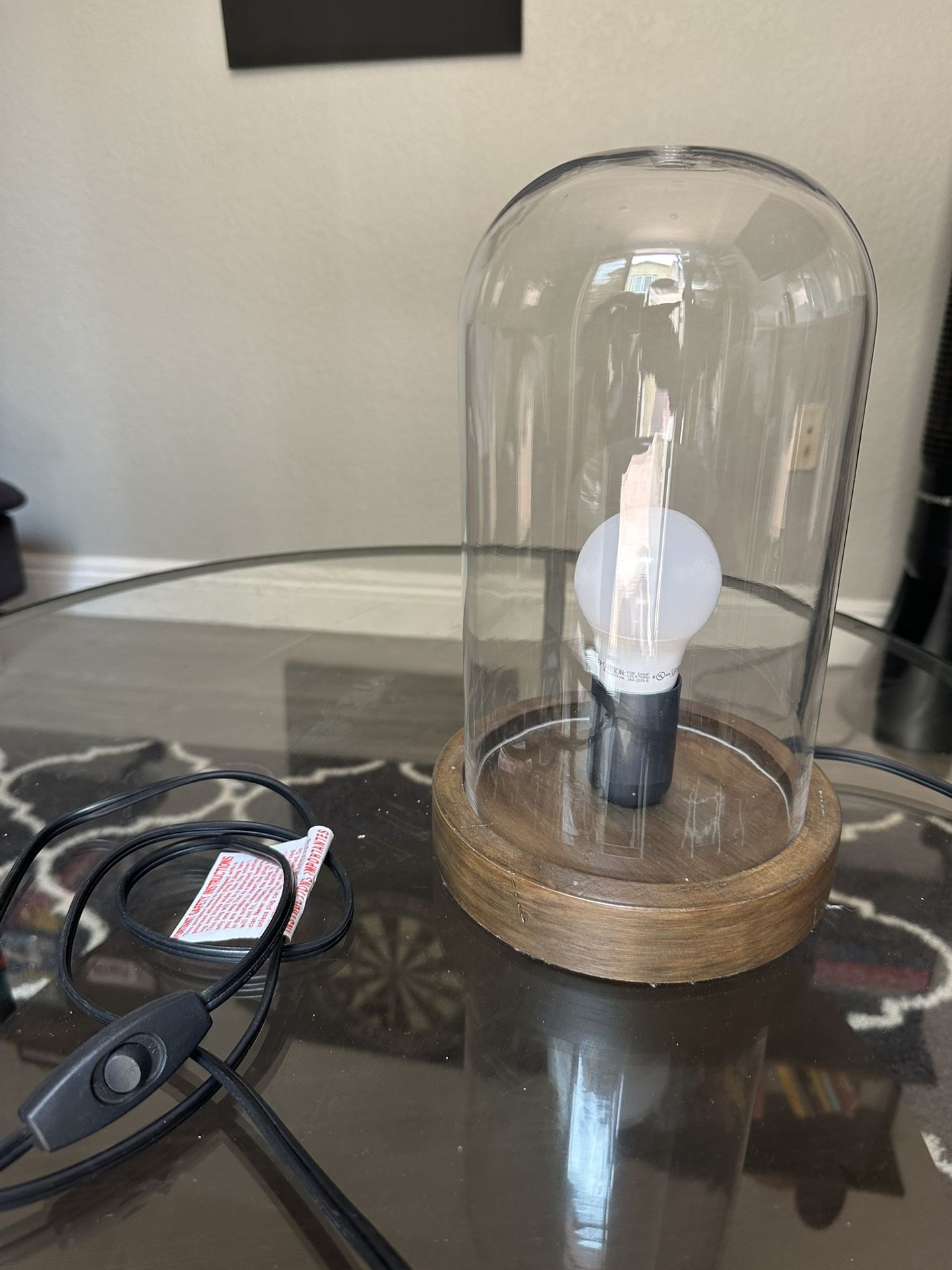 Glass Bell Jar Lamp