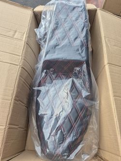 New Harley Softail Motorcycle seat with red stitching