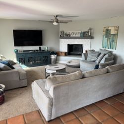 3 Piece Couch Set : Couch, Loveseat, Swivel Chair