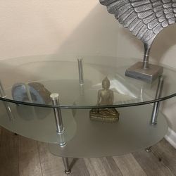 Chrome And Tempered Glass Coffee Table