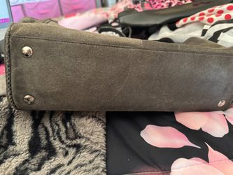 Coach Suede Bag with Snakeskin Handles