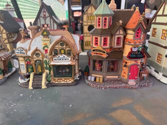 Christmas Village Buildings Set of Two