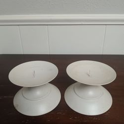 (2) Candle Holder White Color 👈🏡🏡👉($5.00)👈
