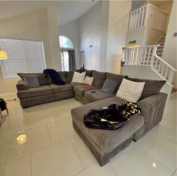 Dark Gray Sectional Sofa with Chaise