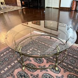 LaBarge Hollywood Regency Round Gold Coffee Table