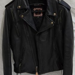 Leather King Biker Jacket Size 40