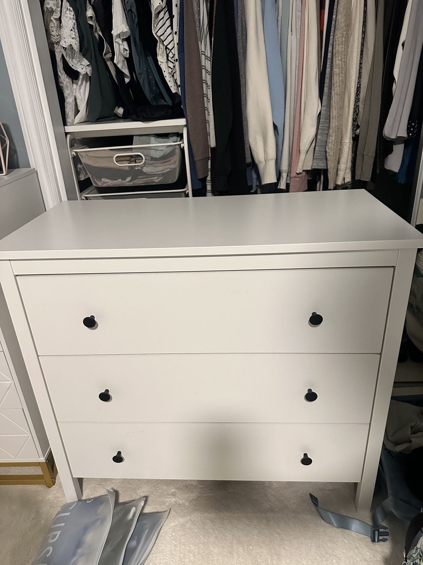White Dresser With 3 Drawers