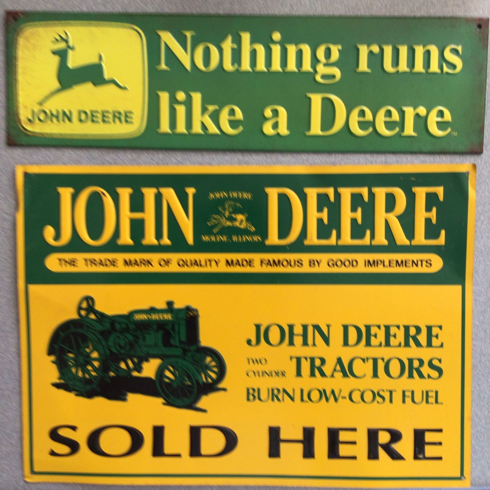 John Deere Metal Signs