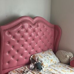 Pink Tufted Bed Frame 