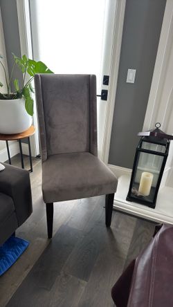 West Elm Grey Velvet Dining Chairs