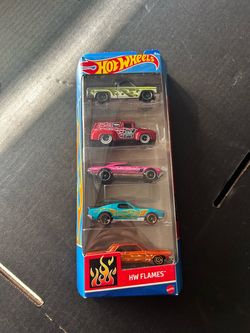 HOT WHEELS HW FLAMES 5 PACK '83 SILVERADO, '64 IMPALA ,'56 FORD, F-100