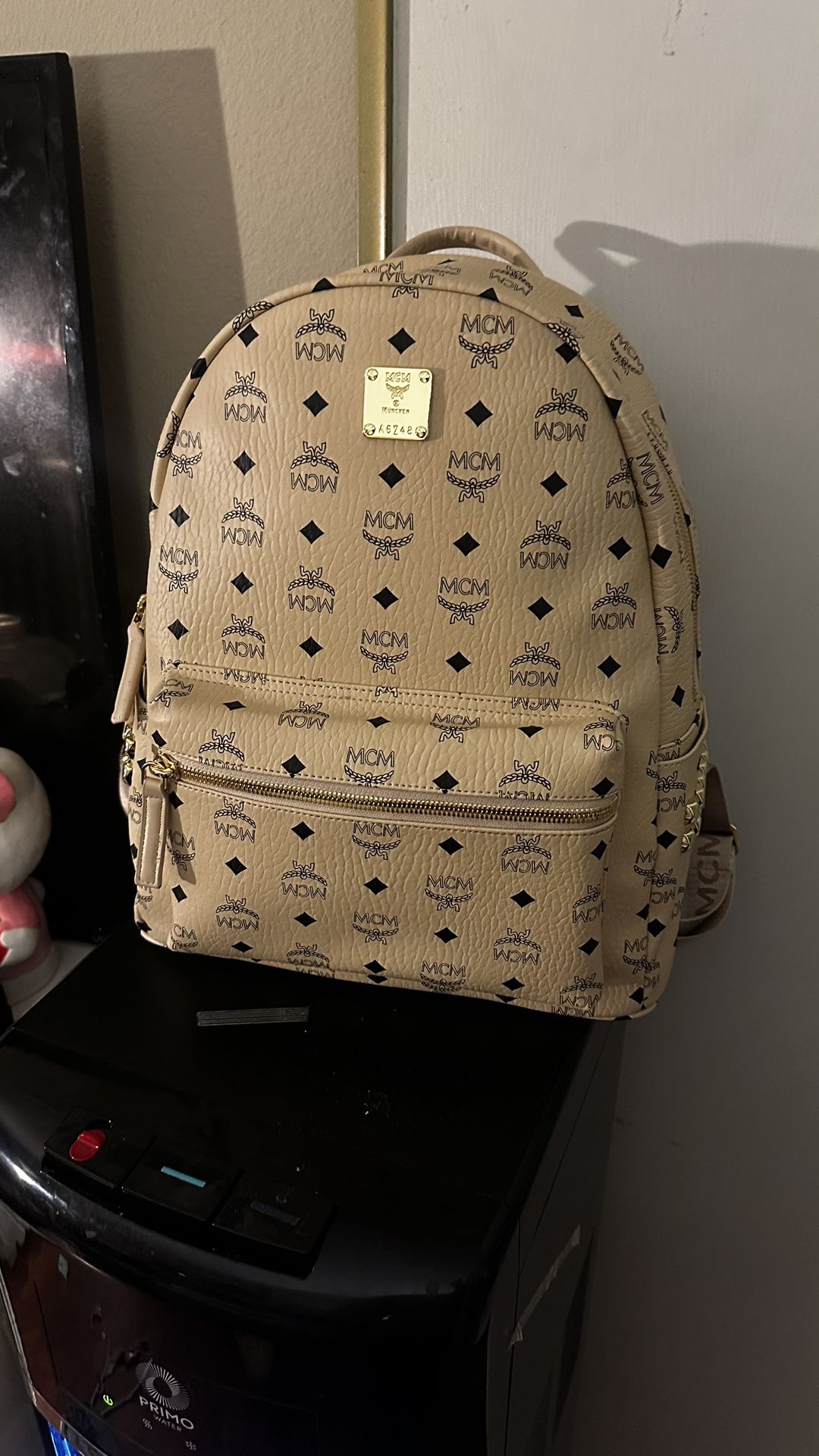 Large light Beige MCM Backpack