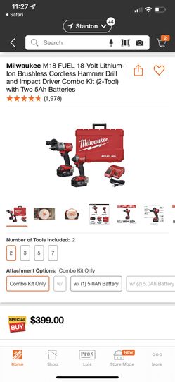 Milwaukee M18 Fuel Drill Combo Kit