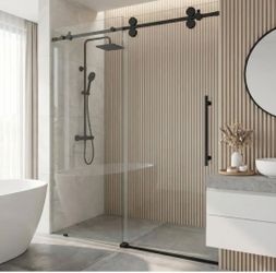 VIGO
Elan 56 to 60 in. W x 74 in. H Frameless Sliding Shower Door in Matte Black with 3/8 in. (10 mm) Clear Glass