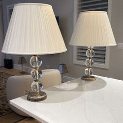 Ralph Lauren Crystal Ball Pillar Table Lamp