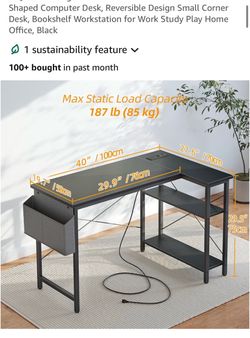 Black L shaped Desk