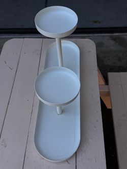 Ikea plan/White metal 2-tier tabletop organizer