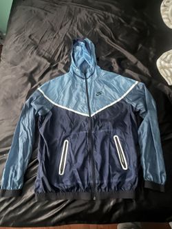 Rare Nike Tech Windrunner Jacket Hyperfuse Nylon Blue Silver 
