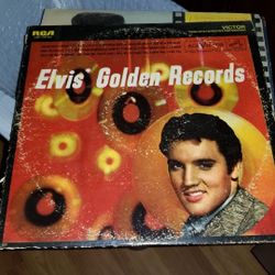 ELVIS PRESLEY-ELVIS' GOLDEN RECORDS-Rare Light Blue Lettering Album Cover-RCA