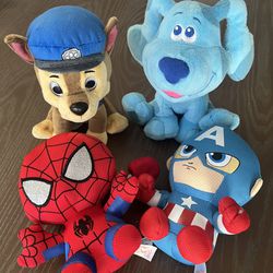 (4) Assorted Character Stuffed Toys