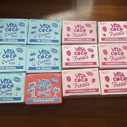 Vita Coco Water Vita Coconut Water Lot | Strawberries & Cream | Peach and Mango | Original 