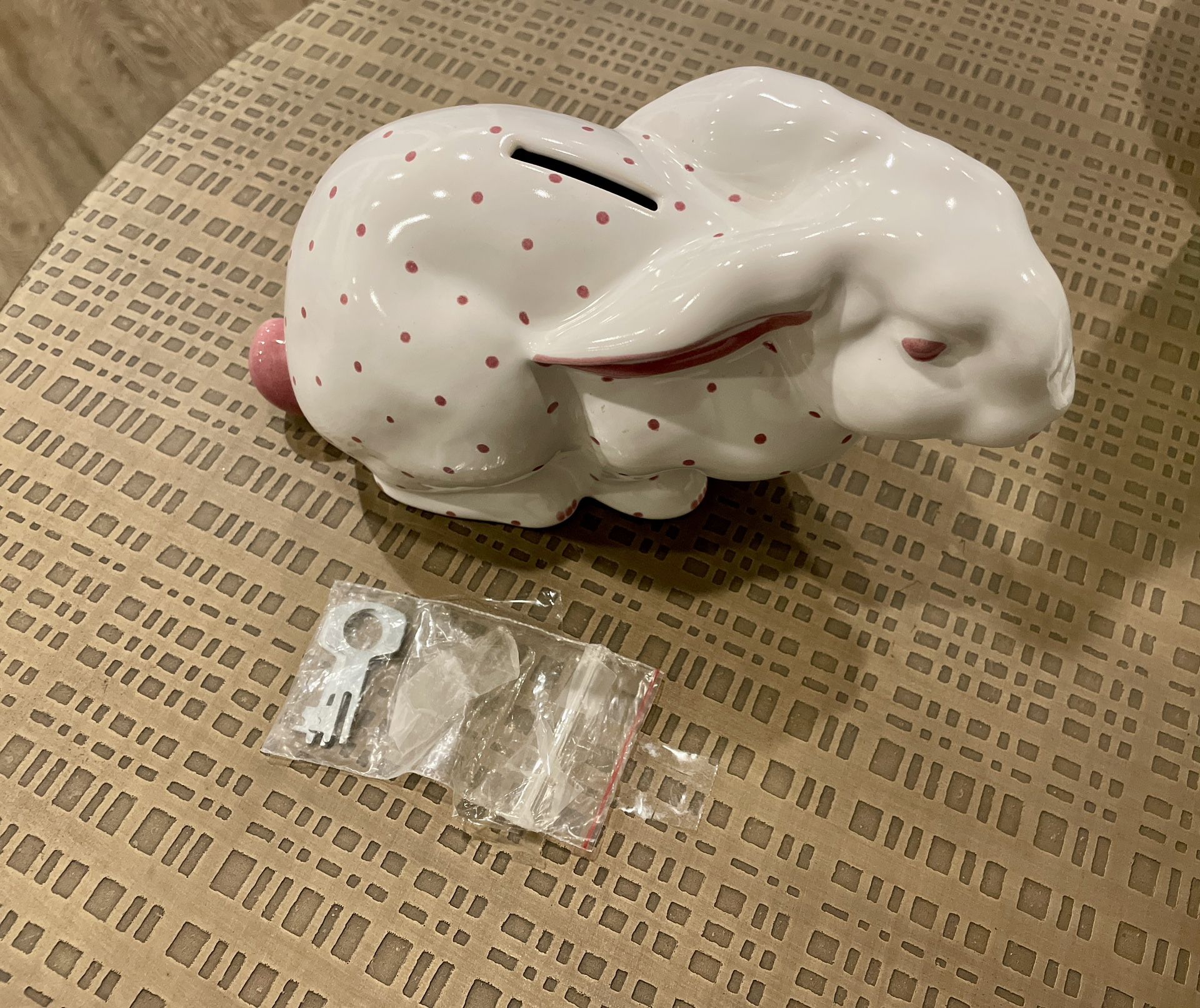 Tiffany & Co. Austria Rabbit Ceramic Piggy Bank Hand Painted