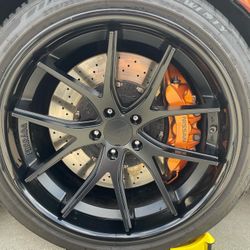 Ferrada wheels and tire for Nissan GTR
