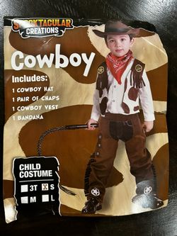 Cowboy Halloween Costume Kids Size SMALL