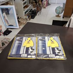 "NEW " Your Choice Disney's Mickey Or Minnie Mouse Adult Rain Poncho, Yellow One-Size-Fits-All 100% Waterproof Vinyl W/Florida Text
