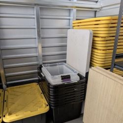 Set Of 10 Costco 27 Lbs Black Containers With Yellow Lid