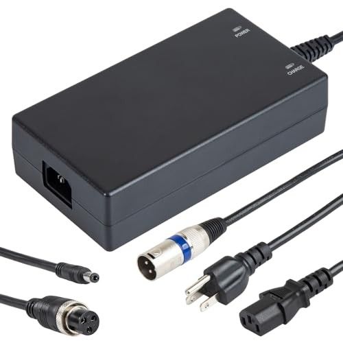 24V 5A Rapid Battery Charger 3-pin XLR Connector with 3 Universal sockets Lithium Smart Auto Battery Charger for Wheelchairs amp Scooters 100-240V Inp