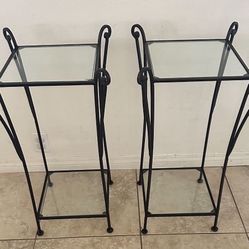 Iron & Glass Side Tables (2)