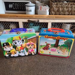 Paw Patrol & Curious George Lunchboxes With Puzzles 