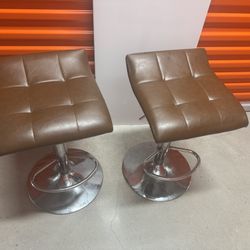 2 Brown Bar Stools