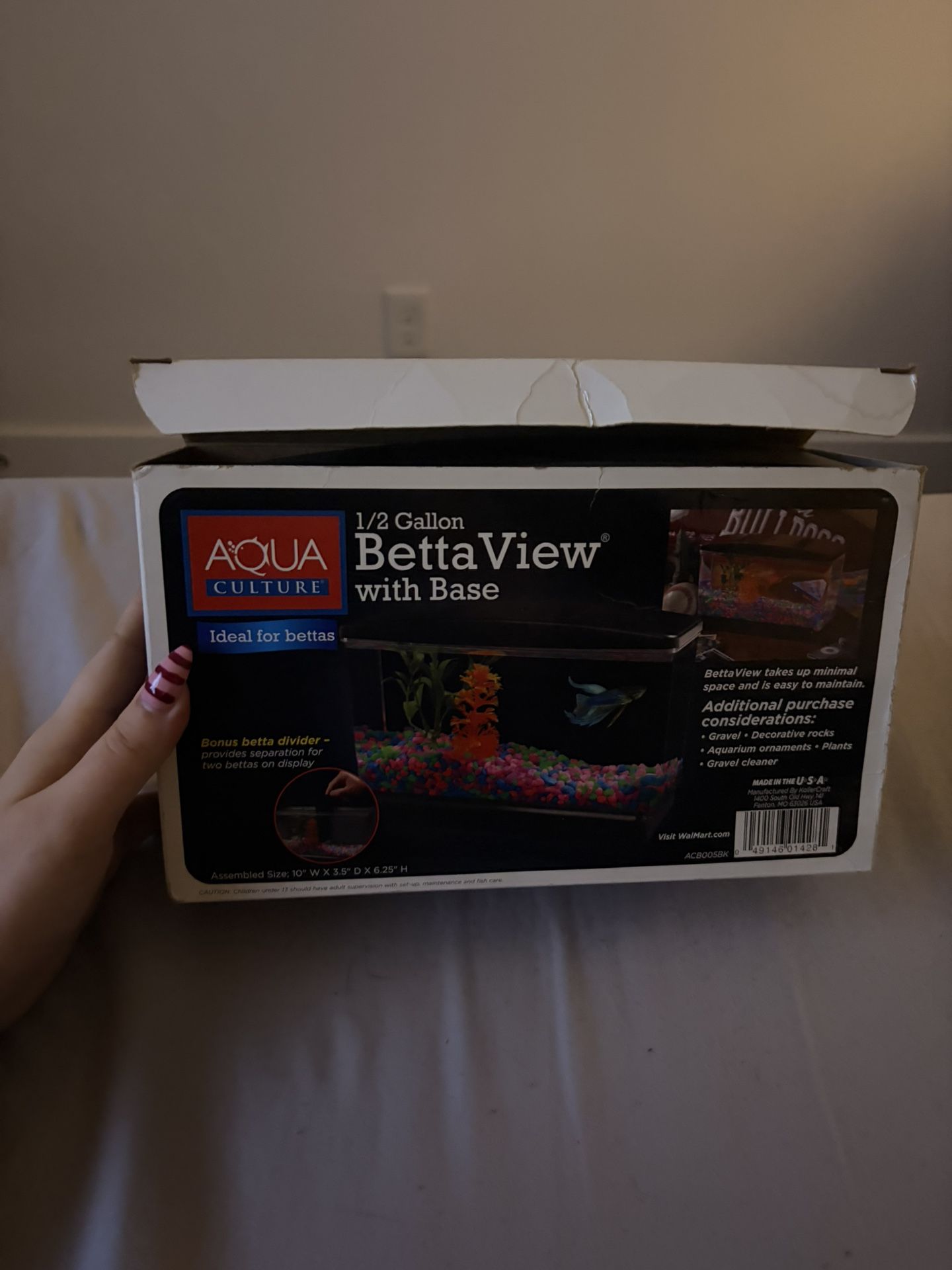 ½ Gallon Betta Fish Tank – Small Crack (Discounted