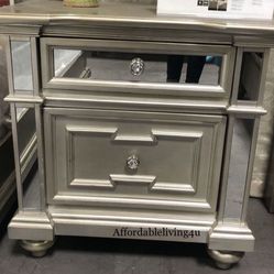 Silver Mirrored Nightstand Brand New In Box 