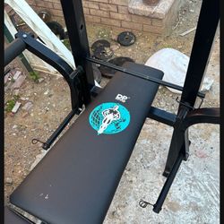 Work Out Bench With Weights Bar And Handles