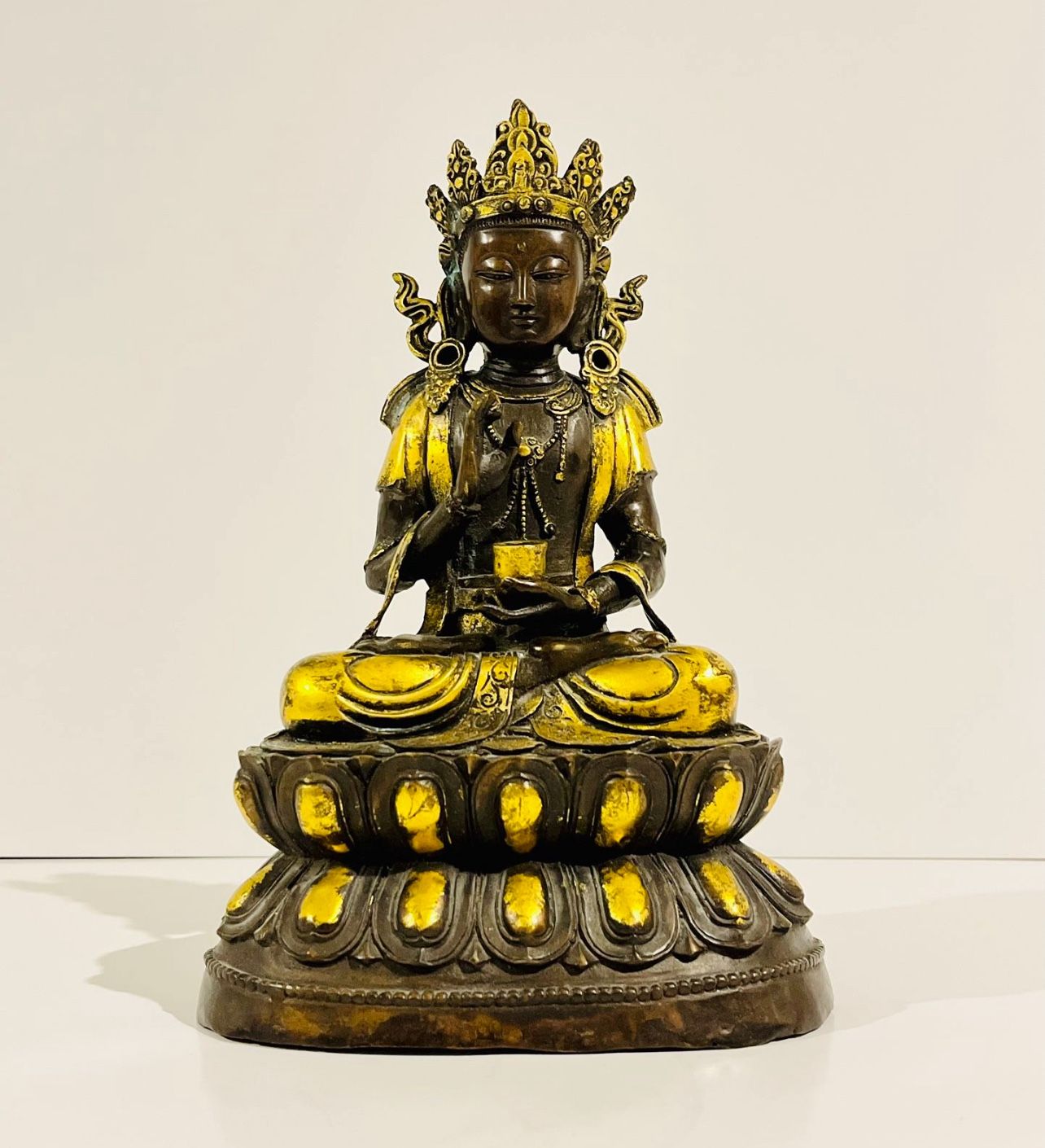Vintage Kwan Yin Brass Statue. Brass Statue. Chinese Decor