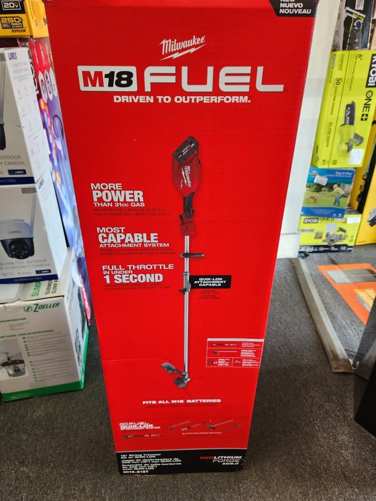 Milwaukee M18 Cordless String Trimmer W/ Quik-lok. Batt Incl