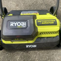 RYOBI ONE+ HP 18V Brushless 14 in. Cordless Battery Dethatcher/Aerator with (2) 4.0 Ah Batteries and Charger