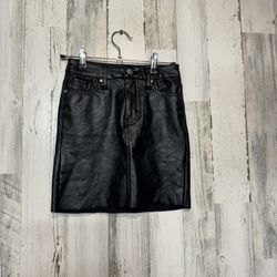 Love life black faux leather skirt