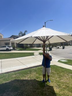 large wood umbrella
