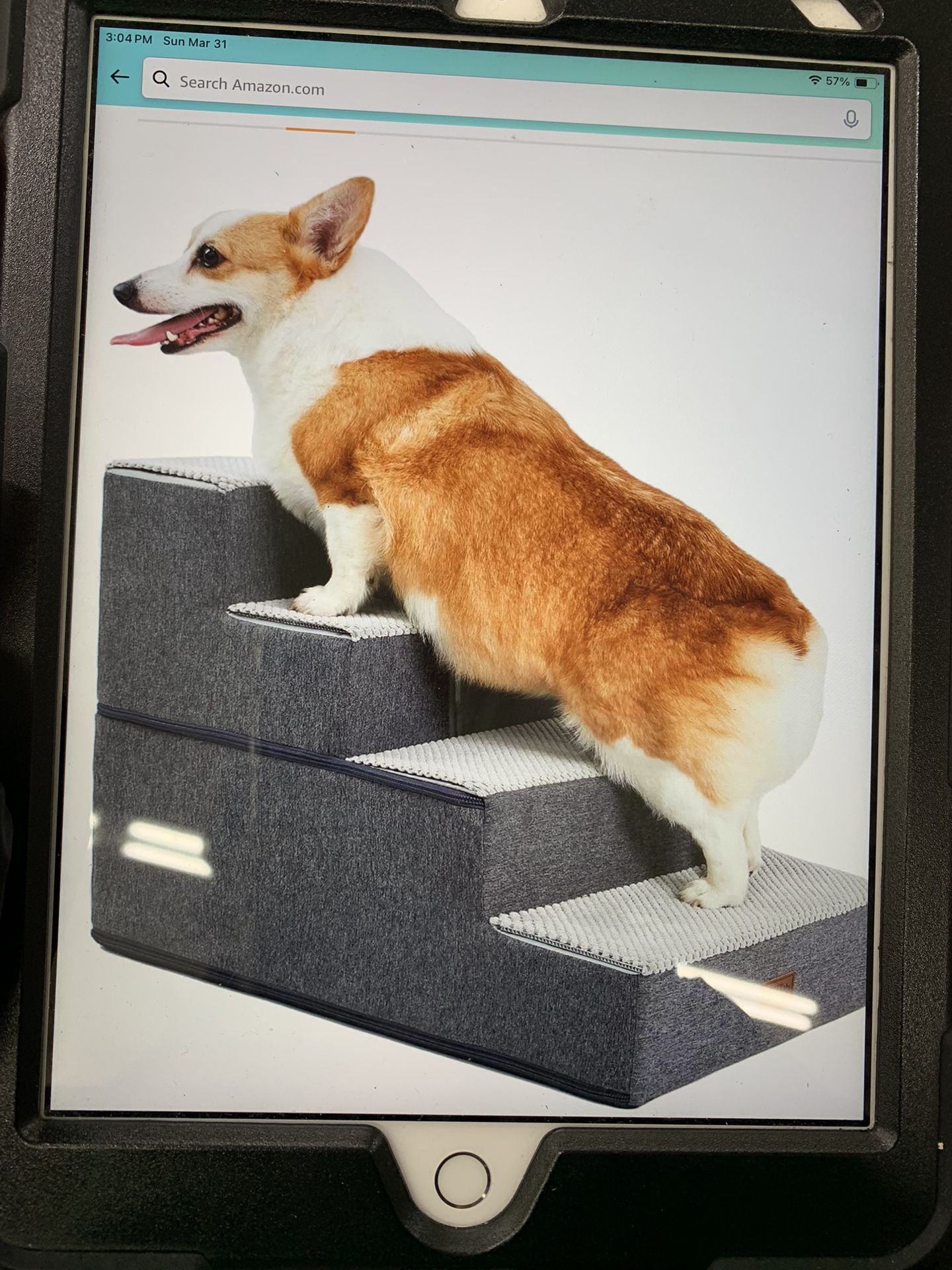 Dog Stairs for Small Dogs - Foam Pet Steps for High Beds and Couch, Non-Slip Folding Dog Steps Portable Pet Stairs for Large Dog and Cats,4 Step, @Y3