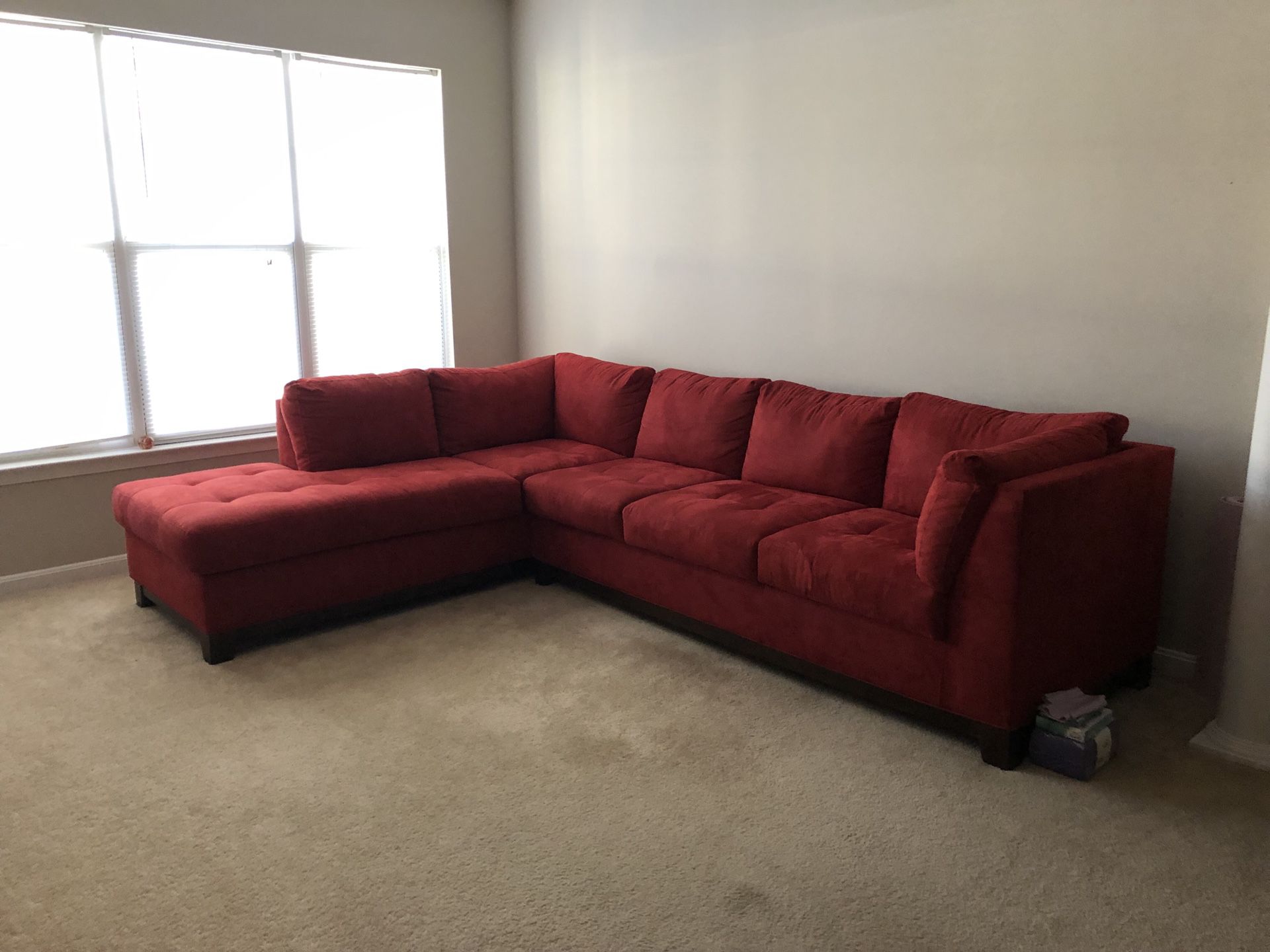 Red sectional couch Great Condition!