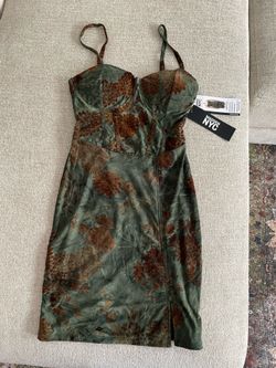 Madden Floral Corset Mini Dress Olive Green Boned‎ Bodice | Size: XXS